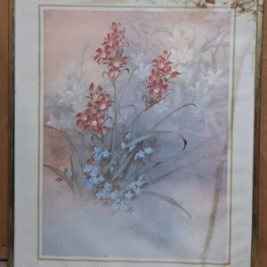 Red and blue flowers