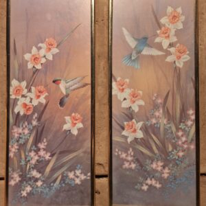Hummingbirds and flowers set of two PR