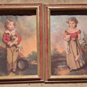 Boy and a girl with pets set of two PR